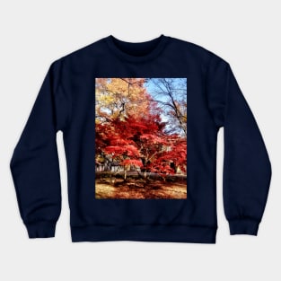 Bright Red Autumn Tree Crewneck Sweatshirt